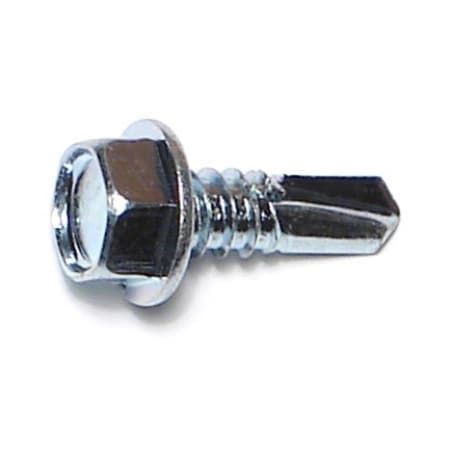 Midwest Fastener Self-Drilling Screw, #14 x 3/4 in, Zinc Plated Steel Flange Hex Head External Hex Drive, 100 PK 03296